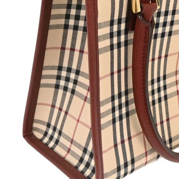 Burberry Beige Burberry Check Tote Handbag 177301 - Picture 3 of 10